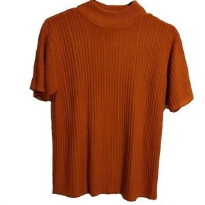 EUC Short Sleeve Turtleneck Orange Sweater